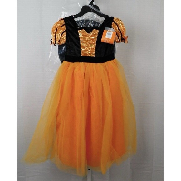 Girls Hyde and Eek FANCY WITCH Halloween Costume Size Medium Dress (8) Orange - Picture 2 of 5